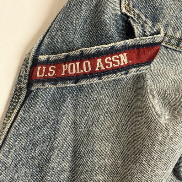 Vintage US Polo Assn Jeans Mens 34x34 Blue Carpenter Utility Workwear Y2K - Picture 10 of 16